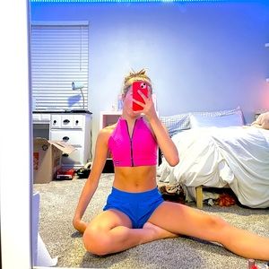 JO&JAX DANCEWEAR Zip Up Reversible Sports Bra Top Vintage Jo&Jax